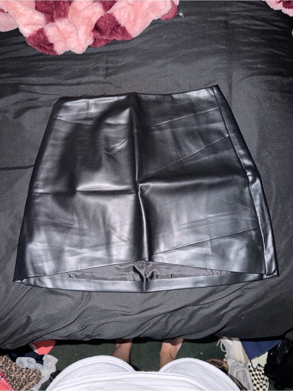 Lulu's Black Faux Leather Mini Skirt